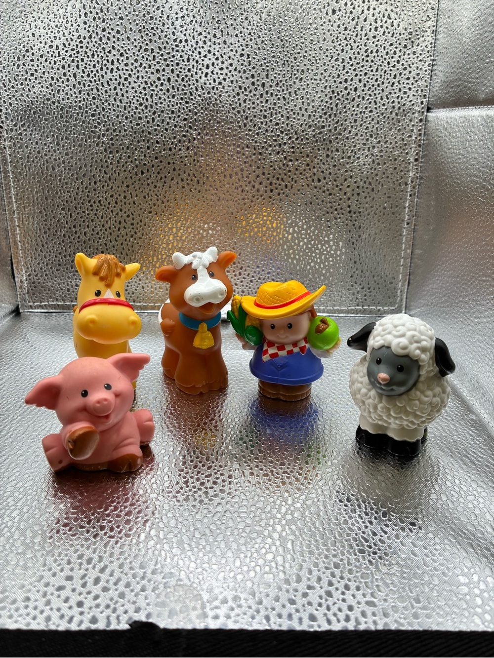 Fisher Price Little People Farm Farmer Horse Cow Pig Sheep Lot of 5
